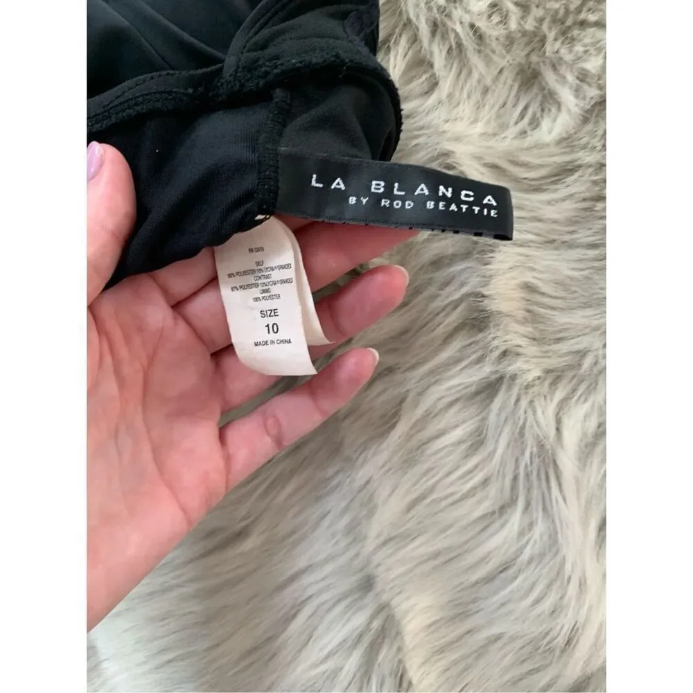 La Blanca black halter one piece swimsuit Size 10
